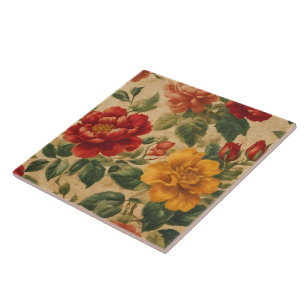 Azulejo Colección de moda floral acuática vintage