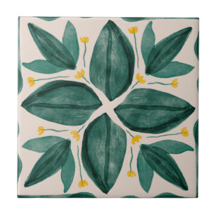 Azulejo Colección de mosaico verde y amarillo MHN