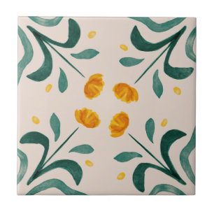 Azulejo Colección de mosaicos verdes y amarillos de MHN