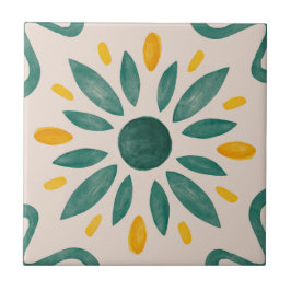 Azulejo Colección de mosaicos verdes y amarillos de MHN