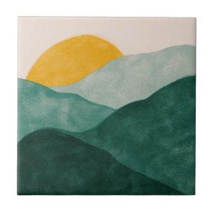 Azulejo Colección de mosaicos verdes y amarillos de MHN