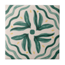 Azulejo Colección de mosaicos verdes y amarillos de MHN