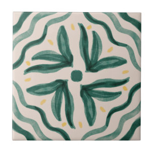 Azulejo Colección de mosaicos verdes y amarillos de MHN