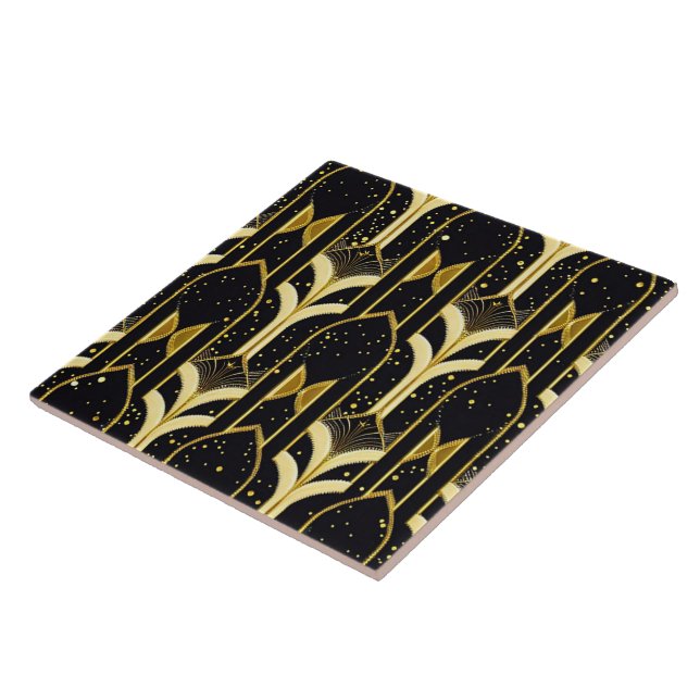 Azulejo Colección de oro negro popular de Art Deco (Lado)