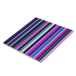 Azulejo Colección de rayas azules rosadas de moda