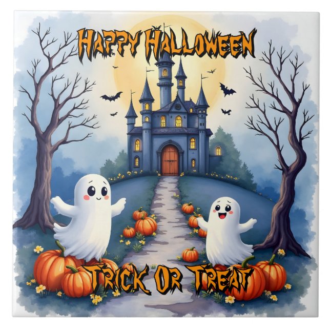 Azulejo Colección Divertida y Moderna de Halloween Espeluz (Frente)