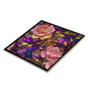 Azulejo Colección elegante moderna de Rosas de vidrio manc