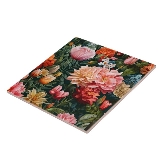 Azulejo Colección floral acuática de moda (Lado)