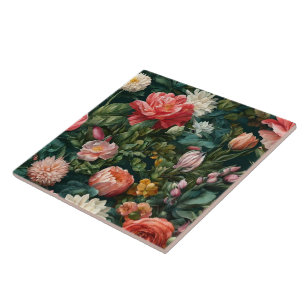Azulejo Colección floral de color de agua de moda