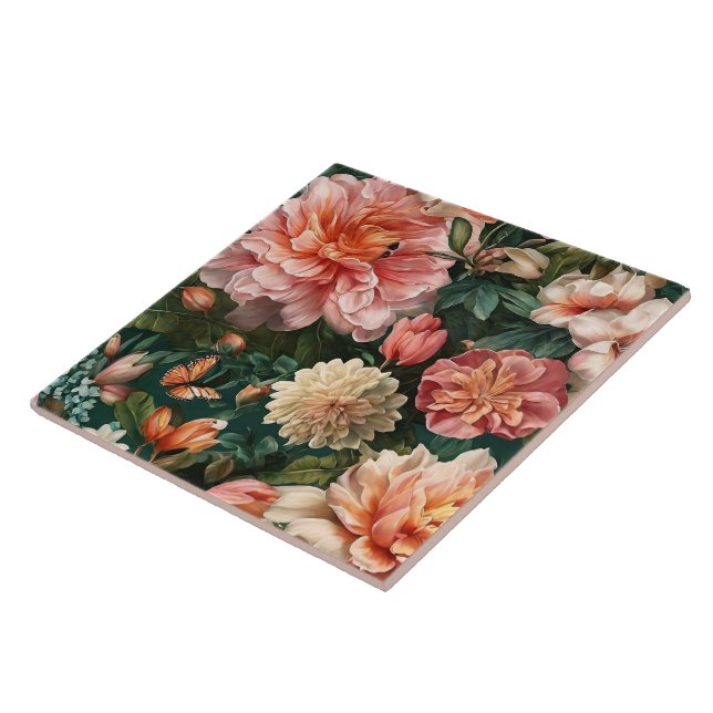 Azulejo Colección floral vintage de acuarela moderna (Lado)