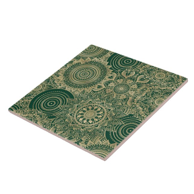 Azulejo Colección Green Gold Mandala (Lado)