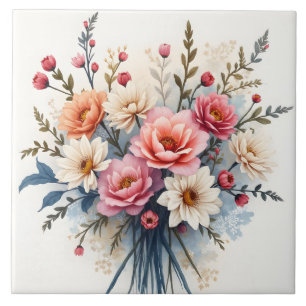 Azulejo Colección Hermosa de Flores Silvestres Modernas de
