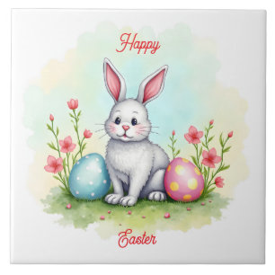 Azulejo Colección hermosa y linda de conejos de Pascua