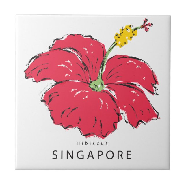 AZULEJO COLECCIÓN HIBISCUS DE SINGAPUR (Frente)