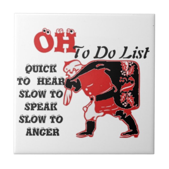 Azulejo Colección Lista de tareas pendientes de Santa. (Frente)