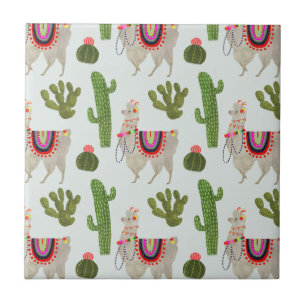Azulejo Colección Llamarama  Patrón Cactus & Llama