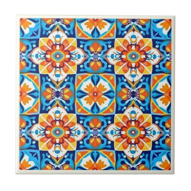 Azulejo Colección mexicana de talavera cerámica (Frente)