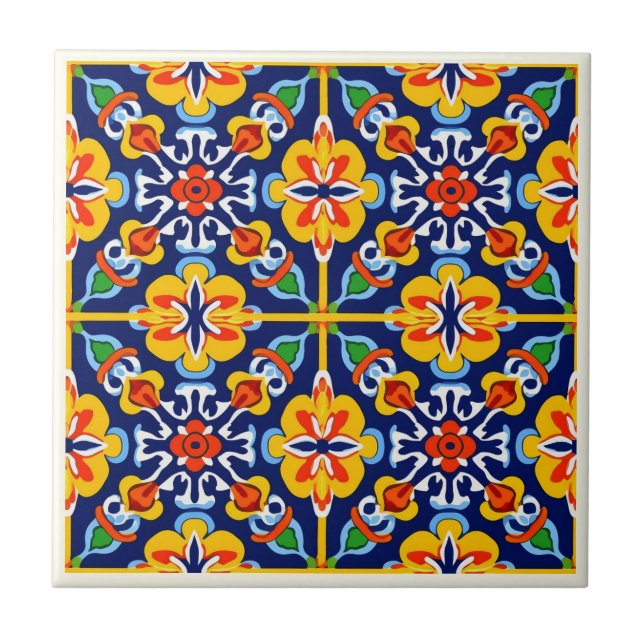 Azulejo Colección mexicana de talavera cerámica (Frente)
