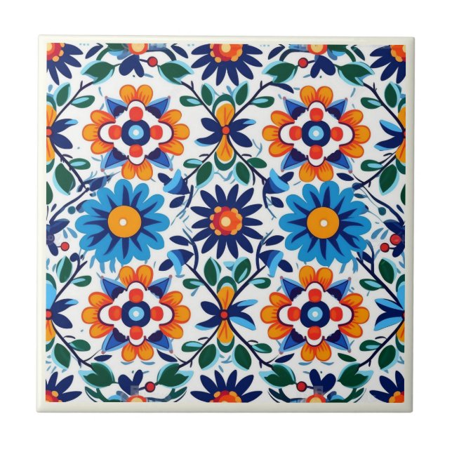 Azulejo Colección mexicana de talavera cerámica (Frente)