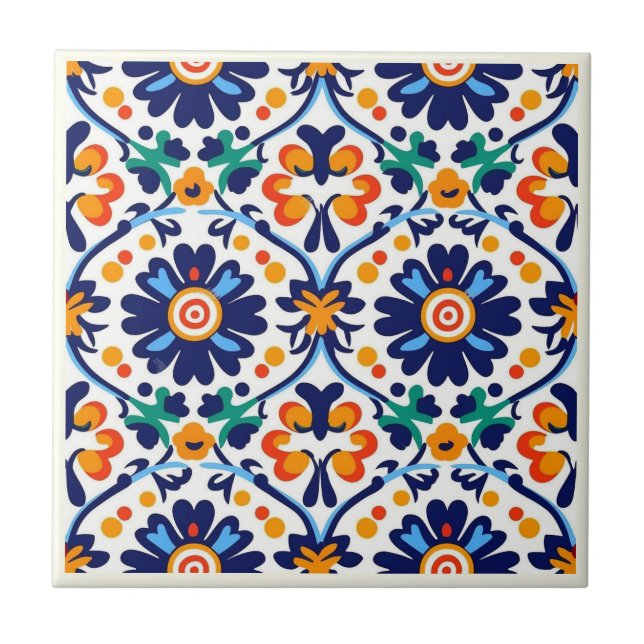 Azulejo Colección mexicana de talavera cerámica (Frente)
