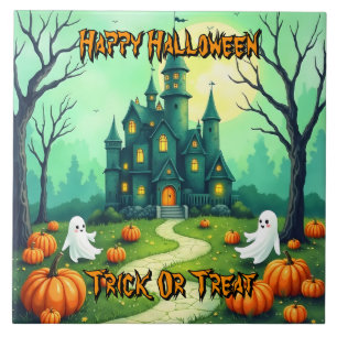 Azulejo Colección moderna de Halloween espeluznante y lind