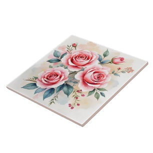 Azulejo Colección moderna de lujo de rosas rosadas hermosa