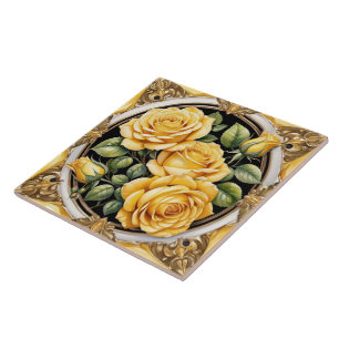 Azulejo Colección moderna de rosas amarillas