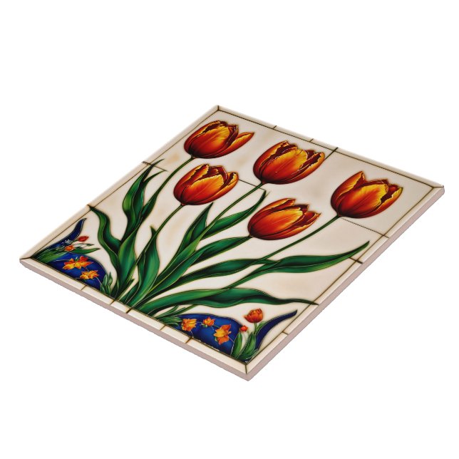 Azulejo Colección moderna de tulipanes (Lado)