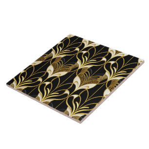 Azulejo Colección moderna del arte del oro negro