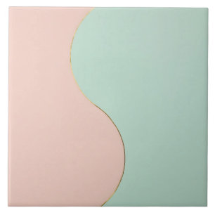Azulejo Colección Moderno Abstracto Rosa Beige Menta