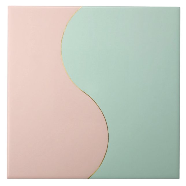 Azulejo Colección Moderno Abstracto Rosa Beige Menta (Frente)
