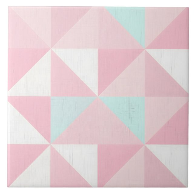 Azulejo Colección Popular Abstracta Rosa Mint con Rubor (Frente)