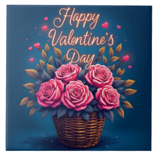 Azulejo Colección Popular de Amor Floral de Lujo