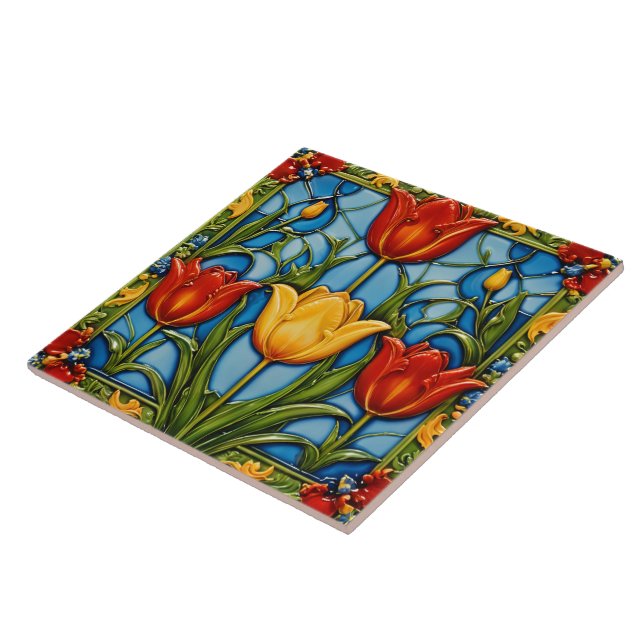 Azulejo Colección popular de Tulips (Lado)