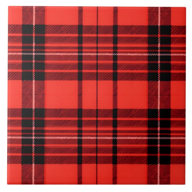 Azulejo Colección Tartán Plaid Red Tradicional Moderna (Frente)