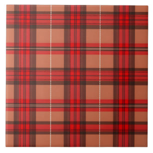 Azulejo Colección Trendy Tartan de Plantas Rojas Tradicion