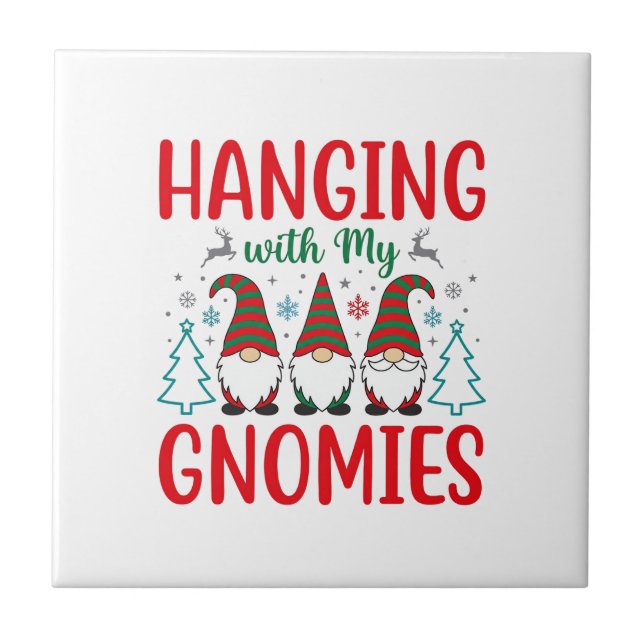 Azulejo Colgando Con Mi Gnomos Gnomo De Navidad (Frente)