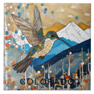 Azulejo Colibrí personalizado de la montaña de Colorado