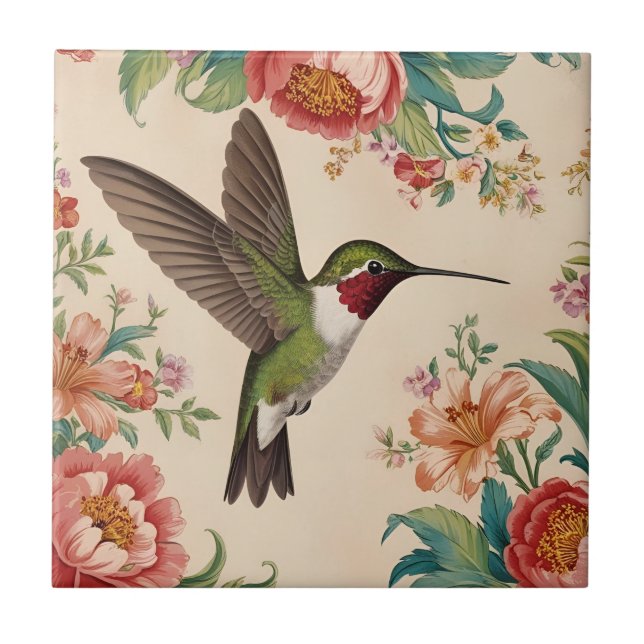 Azulejo Colibrí Vintage (Frente)