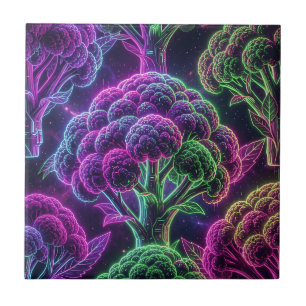 Azulejo Coliflor Galaxia Ciberpunk Neon