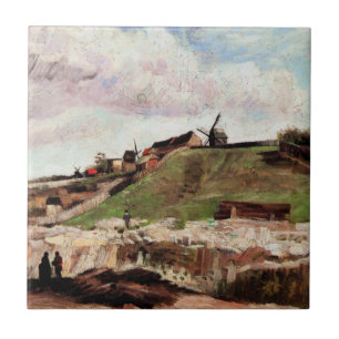 Azulejo Colina de Montmartre con Quarry de Vincent van Gog