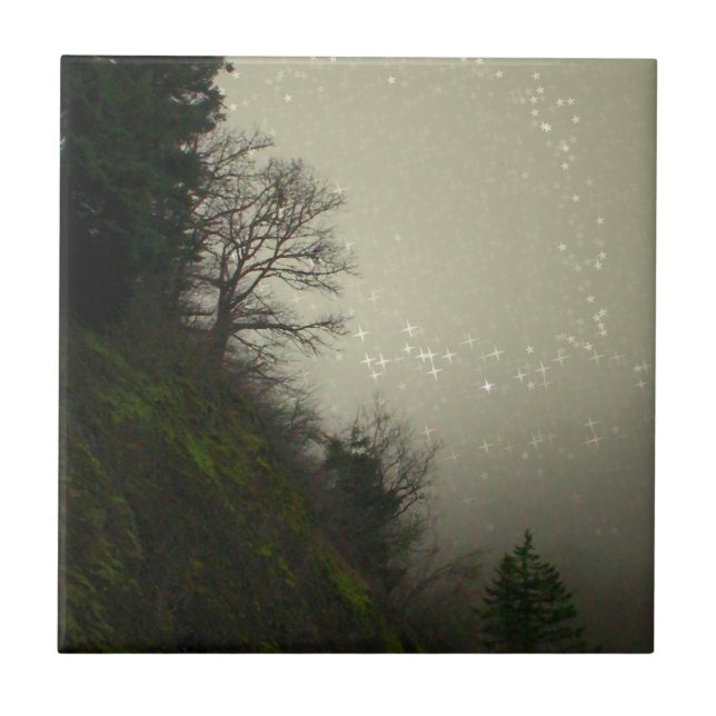 Azulejo Colina del Bosque de Niebla Mágica (Frente)