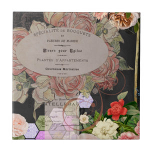 Azulejo Collage chic de Shabby, moda francesa, rústico rur