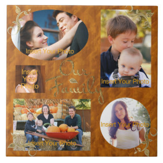Azulejo Collage de álbumes fotográficos de nuestra familia