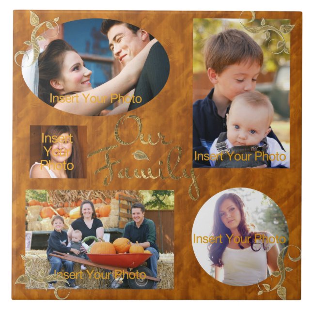 Azulejo Collage de álbumes fotográficos de nuestra familia (Frente)