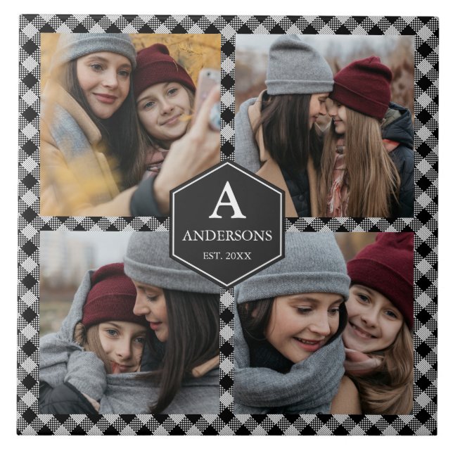 Azulejo Collage de fotos de susurro negro en polvo (Frente)