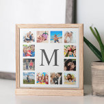 Azulejo Collage de fotos familiar personalizado blanco per<br><div class="desc">Crea tu propio collage de fotos personalizado de 12 fotos,  azulejos cerámicos con tus imágenes personalizados sobre un sencillo fondo blanco moderno. La cara de cerámica también incluye su monograma. Añade tus fotos,  diseños o obras de arte favoritas para crear algo realmente único.</div>