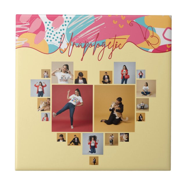 Azulejo Collage de Fotos Femeninas Personalizadas sin Disc (Frente)