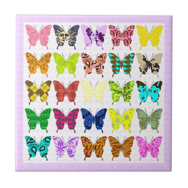 Azulejo Collage de la mariposa (Frente)