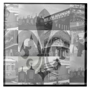 Azulejo Collage de New Orleans [teja]